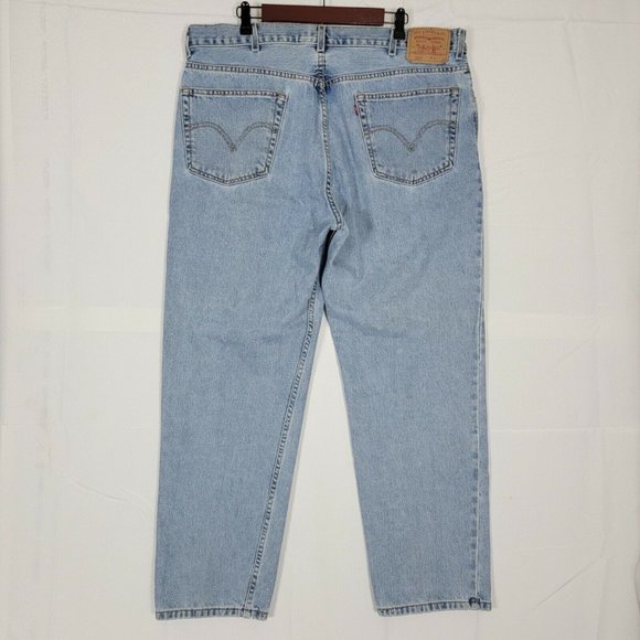 Vintage Levis 550 Jeans Mens 40x30* Blue Relaxed Straight Leg Black Bat Wing Tag - Picture 9 of 12